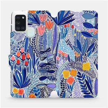 Flip pouzdro na mobil Samsung Galaxy A21S - MP03P Modrá květena (5903516763627)