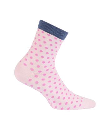 Dívčí vzorované ponožky WOLA PUNTÍČKY růžové Velikost: 36-38