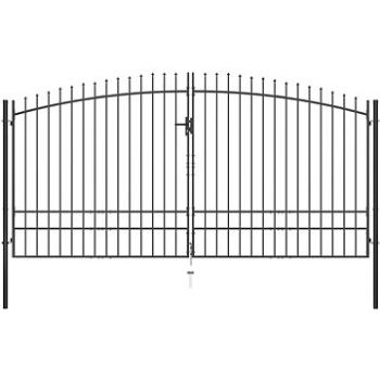 Dvoukřídlá plotová brána s hroty 400×248 cm 145742