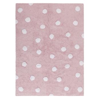 Lorena Canals koberce Bio koberec kusový, ručně tkaný Polka Dots Pink-White - 120x160 cm Růžová