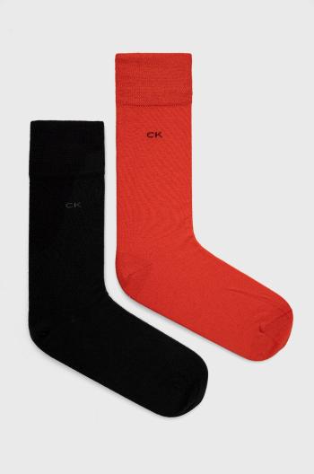 Ponožky Calvin Klein pánské, červená barva