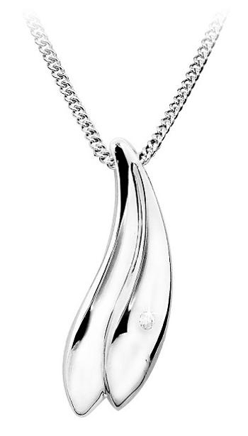 Art Diamond Nadčasový stříbrný náhrdelník s diamantem DAGS614/50