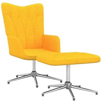 Relaxační křeslo se stoličkou hořčicově žluté textil, 327607 (327607)