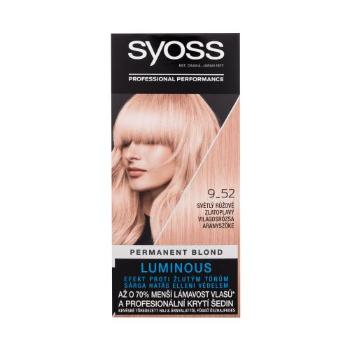 Syoss Permanent Coloration Permanent Blond 50 ml barva na vlasy pro ženy 9-52 Light Rose Gold Blond na barvené vlasy