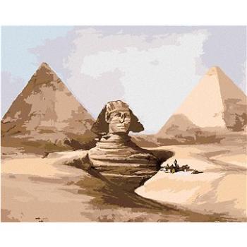 Diamondi - Diamantové malování - SFINGA A PYRAMIDY EGYPT, 40x50 cm, Vypnuté plátno na rám (605519B)