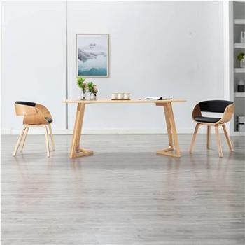 Jídelní židle černá ohýbané dřevo a umělá kůže (283113)