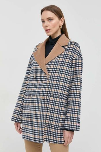 Oboustranný vlněný kabát MAX&Co. béžová barva, oversize