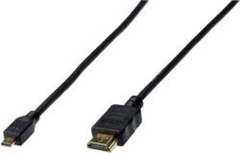 HDMI kabel Digitus [1x HDMI zástrčka - 1x micro HDMI zástrčka D] černá 1.00 m