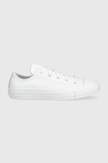 Dětské kožené tenisky Converse Chuck Taylor All Star bílá barva