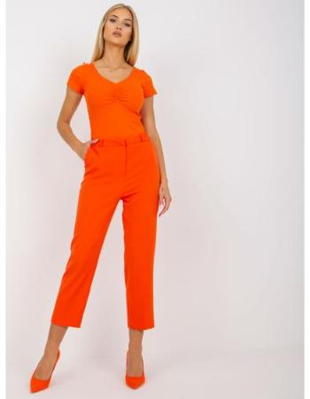 Dámské kalhoty RUE PARIS oranžové  