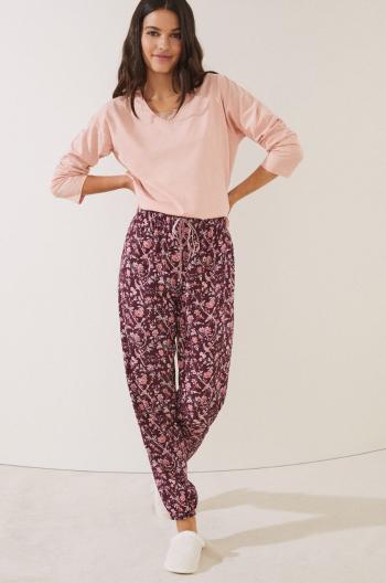 Pyžamové kalhoty women'secret Mix & Match dámské, růžová barva