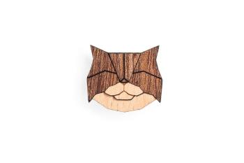 Dřevěná brož Persian Cat Brooch s praktickým zapínáním a možností výměny či vrácení do 30 dnů zdarma