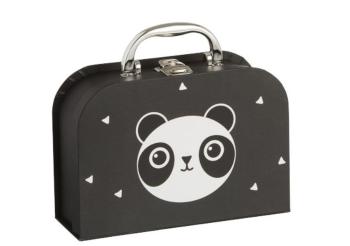 Černý papírový kufřík se zásuvkami Panda  - 20*14*7cm 94013