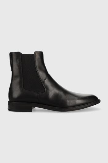 Kožené kotníkové boty Vagabond Frances 2.0 dámské, černá barva, na plochém podpatku