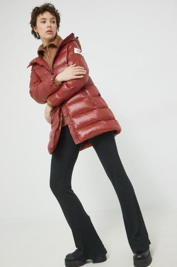 Péřová bunda After Label dámská, červená barva, zimní