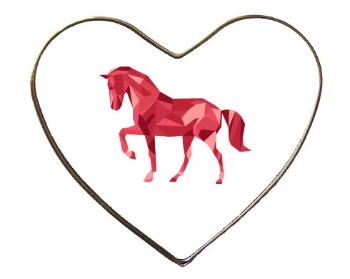Magnet srdce kov Kůň z polygonů