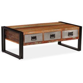 Konferenční stolek se 3 zásuvkami recyklované dřevo 100x50x35cm (244941)