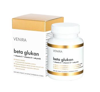 Venira Beta glukan + vitamin C a D + rakytník 60 kapslí