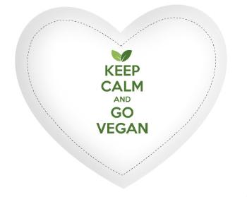 Polštář Srdce Keep calm and Go Vegan