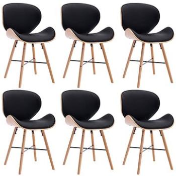 Jídelní židle 6 ks černé umělá kůže a ohýbané dřevo (279506)