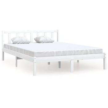 Rám postele bílý masivní borové dřevo 140 × 200 cm, 810083 (810083)