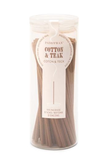 Sada vonných kadidel Paddywax Cotton & Teak 100-pack