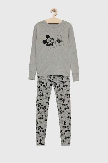 Dětské bavlněné pyžamo GAP X Disney šedá barva