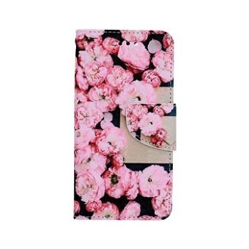 TopQ Pouzdro iPhone SE 2022 knížkové Růžové květy 74964 (Sun-74964)