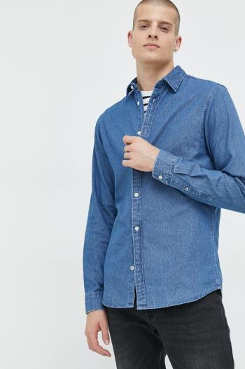 Džínová košile Jack & Jones pánská, regular, s klasickým límcem