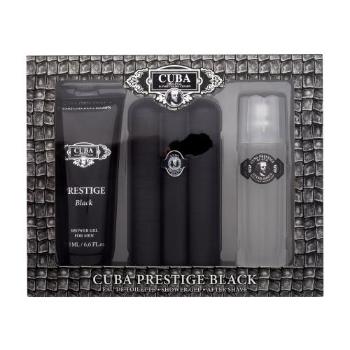 Cuba Prestige Black dárková kazeta toaletní voda 90 ml + sprchový gel 200 ml + voda po holení 100 ml pro muže