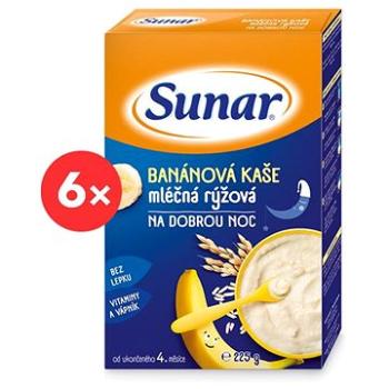 Sunar mléčná kaše na dobrou noc banánová rýžová 6× 225 g (8592084409531)