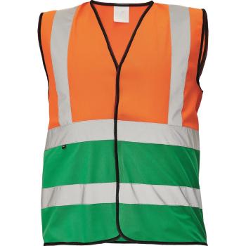 Cerva Reflexní vesta LYNX DUO - Oranžová / zelená | XL