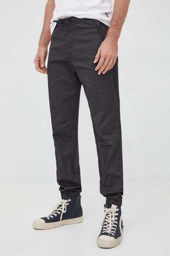 Bavlněné kalhoty Sisley pánské, černá barva, jogger
