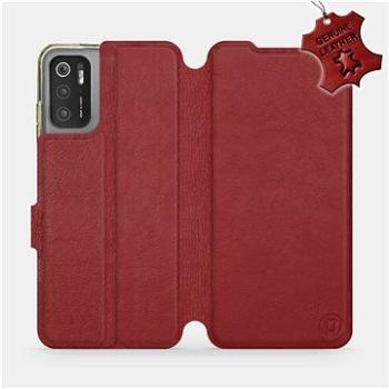 Mobiwear kožené flip pouzdro pro Xiaomi Poco M3 Pro 5G - Tmavě červené (5903516817566)