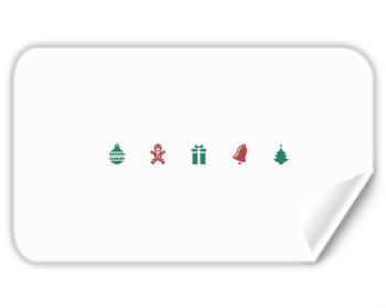 Samolepky obdelník - 5 kusů symboly vánoc
