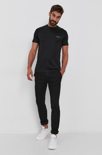 Tričko Emporio Armani pánské, černá barva, hladké