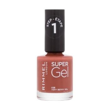 Rimmel London Super Gel STEP1 12 ml lak na nehty pro ženy 058 Very Berry 90s