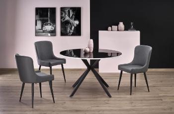 AVELAR kulatý jídelní stůl v moderním stylu ,fi 120/76 cm, černobílý