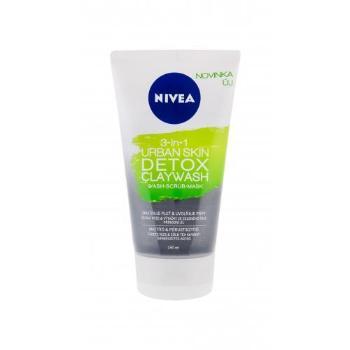 Nivea Urban Skin Detox Claywash 3-in-1 150 ml čisticí krém pro ženy na všechny typy pleti; na rozjasnění pleti