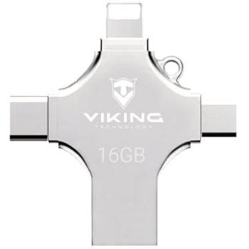 Viking USB Flash Disk 16GB 4v1 stříbrný (VUF16GBS)