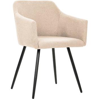 Jídelní židle 2 ks krémové textil (323095)