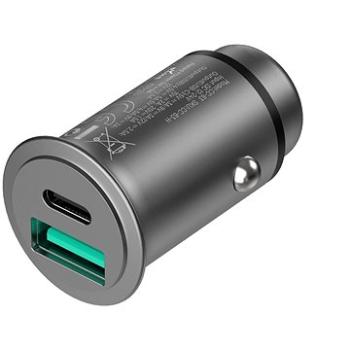 Vention Rapid 2-Port Car Charger (PD3.0 + QC3.0) 25W Gray Mini Style Aluminium Alloy Type (CC-63-H)