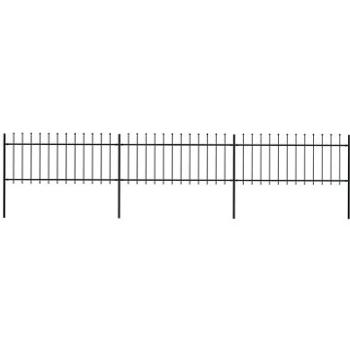 Zahradní plot s hroty ocelový 5,1×0,8 m černý 277604 (277604)