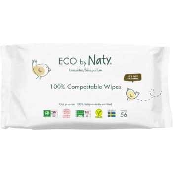 ECO by Naty Unscented 100 % Compostable Wipes vlhčené ubrousky pro děti 56 ks