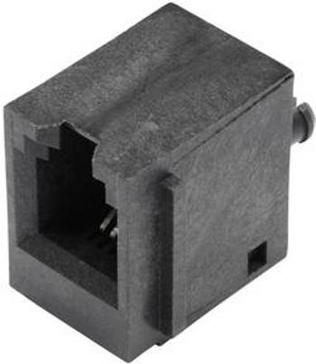 RJ45 konektor BEL Stewart Connectors SS65400-001F - zásuvka, vestavná vertikální RJ10 počet pólů: 4P4C, černá, 1 ks