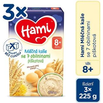 Hami Mléčná kaše se 7 obilninami piškotová na dobrou noc 3× 225  g (8590340172564)