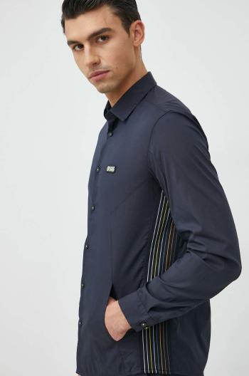 Košile BOSS Boss Athleisure pánská, černá barva, regular, s klasickým límcem