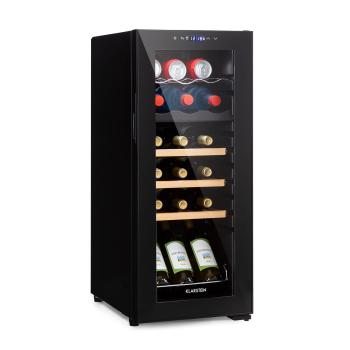 Klarstein Bovella 18 Duo+, dvouzónová chladnička na víno, 50 l, 18 lahví, skleněné dveře