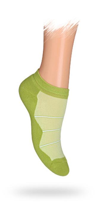 WOLA Dětské kotníkové ponožky PROUŽKY zelené Velikost: 31-33