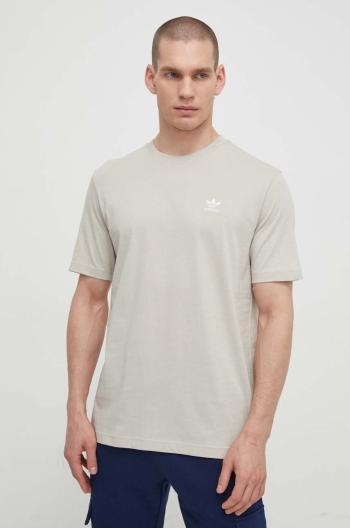 Bavlněné tričko adidas Originals Essential Tee šedá barva, s aplikací, IR9689